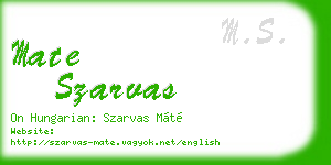 mate szarvas business card